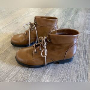 Earth Shoe Gelron 2000 womens size 7.5 Ottawa brown leather ankle boots